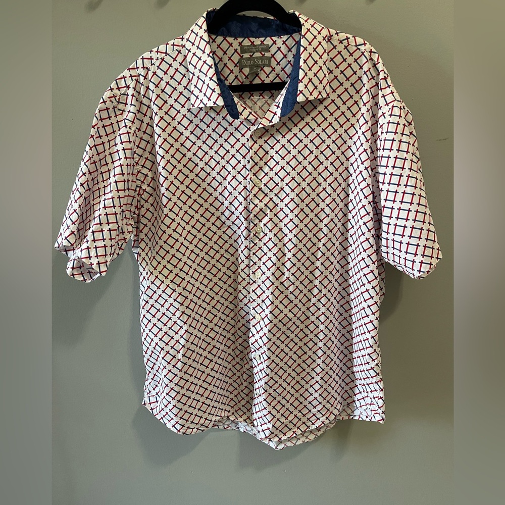 Paulo Solari button down short sleeve shirt size 3XL